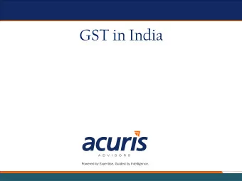 GST in India  UNDERSTANDING - GST  Current Indirect Taxes in India  VAT/Sales Tax  Service