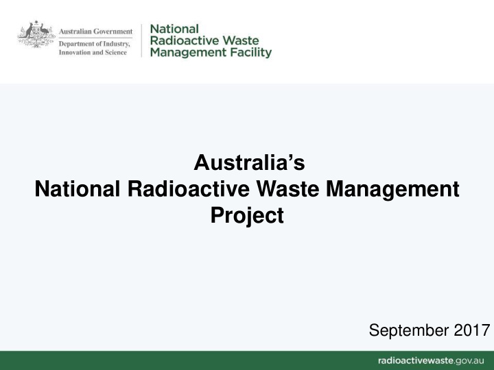 australia s national radioactive waste management project