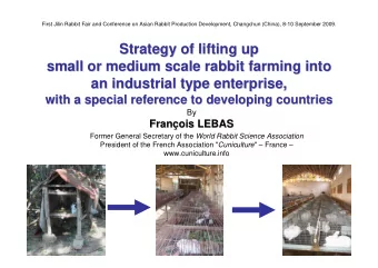 Strategy of lifting up  Strategy of lifting up  small or medium scale rabbit farming into  small or