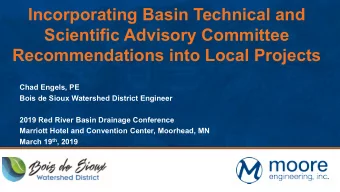 Incorporating Basin Technical and  Scientific Advisory Committee  Recommendations into Local