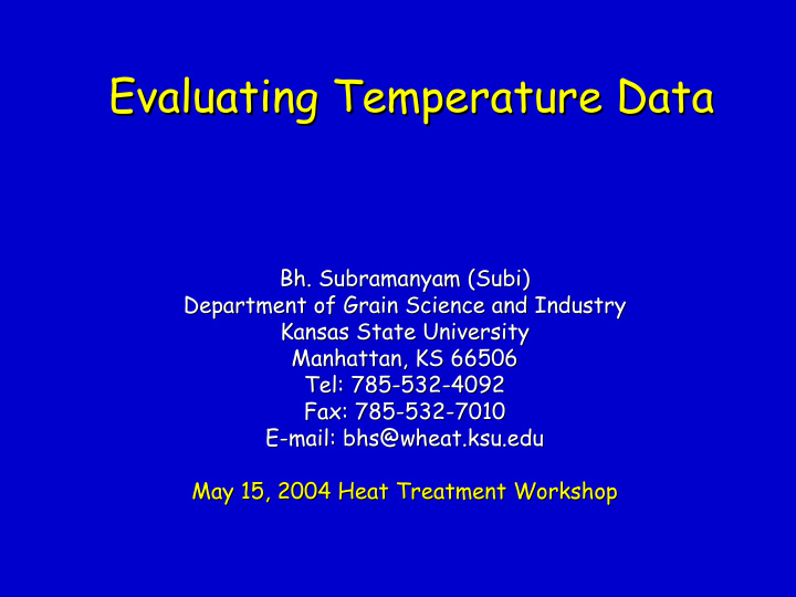 evaluating temperature data evaluating temperature data