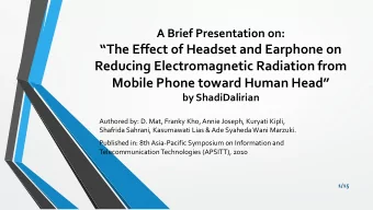Mobile Phone toward Human Head   by ShadiDalirian  Authored by: D. Mat, Franky Kho, Annie