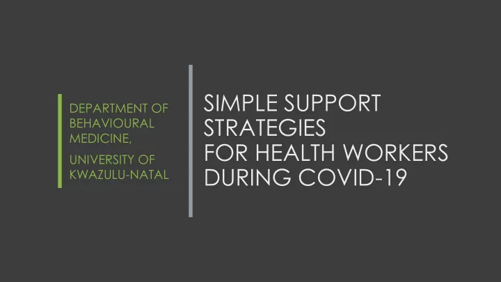 simple support