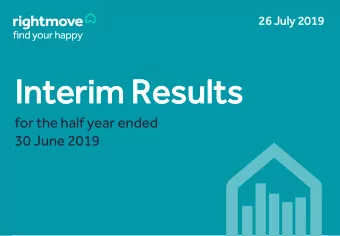 Int  Inter  erim Res  im Results  ults  for the half year ended  30 June 2019  Di  Discla  laim