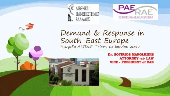 Demand &amp; Response in  South-East Europe  ... , 13