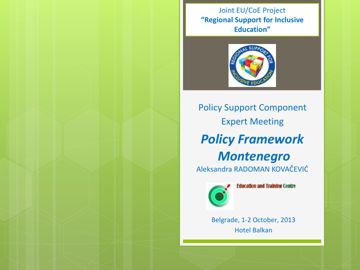 policy framework montenegro