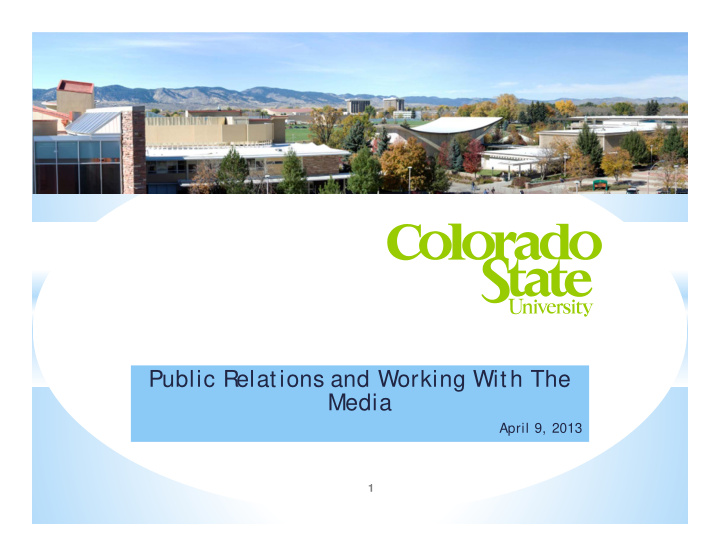 public relations and working with the media