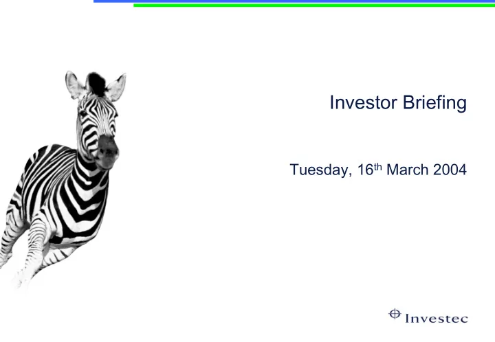 investor briefing
