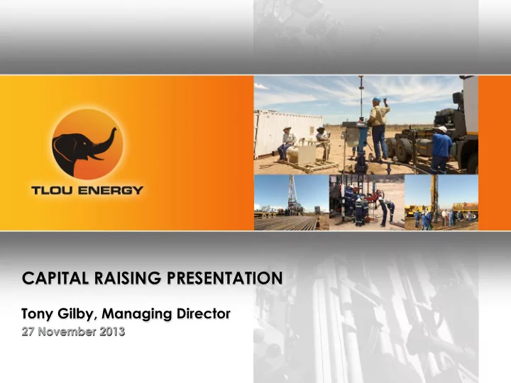 capital raising presentation