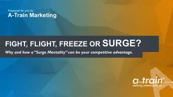FIGHT, FLIGHT, FREEZE OR SURGE?  Why and how a Surge Mentality can be your competitive