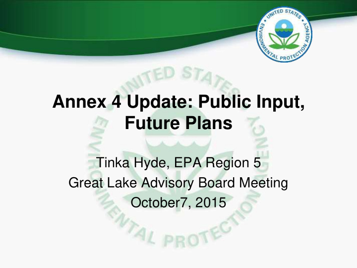 annex 4 update public input