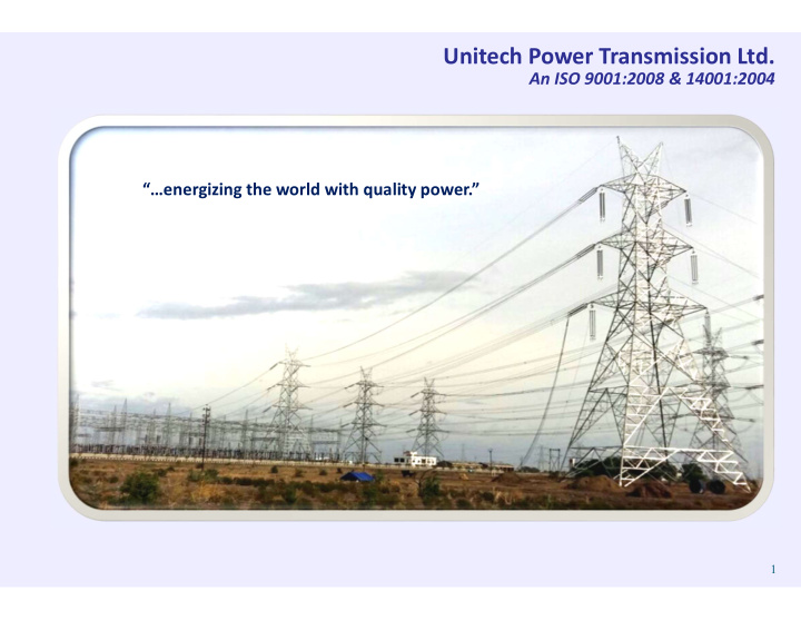 unitech power transmission ltd