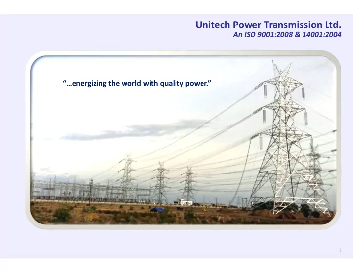 unitech power transmission ltd