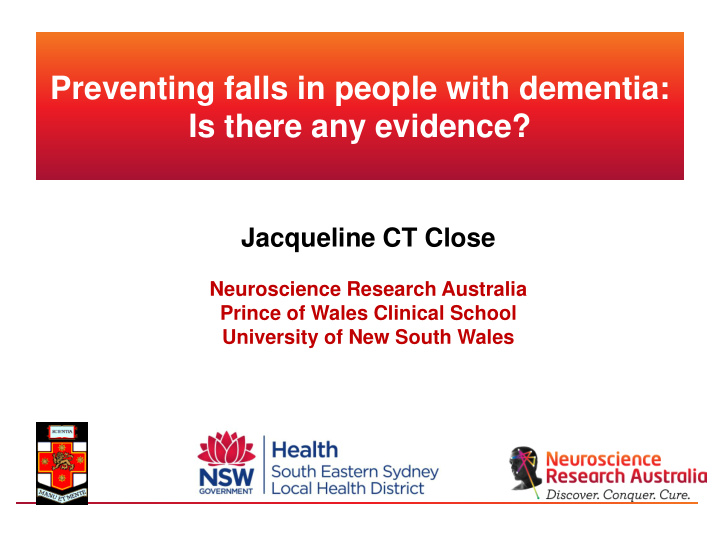 preventing falls in people with dementia is there any