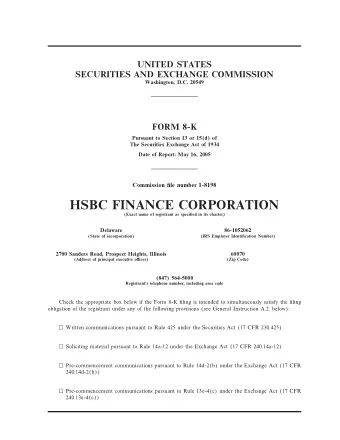 HSBC FINANCE CORPORATION  (Exact name of registrant as specied in its charter)  Delaware