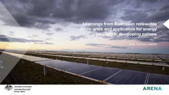 Learnings from Australian renewable  micro-grids and application for energy  projects in developing
