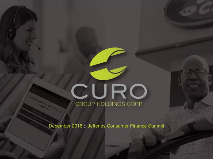 december 2018 jefferies consumer finance summit disclaimer