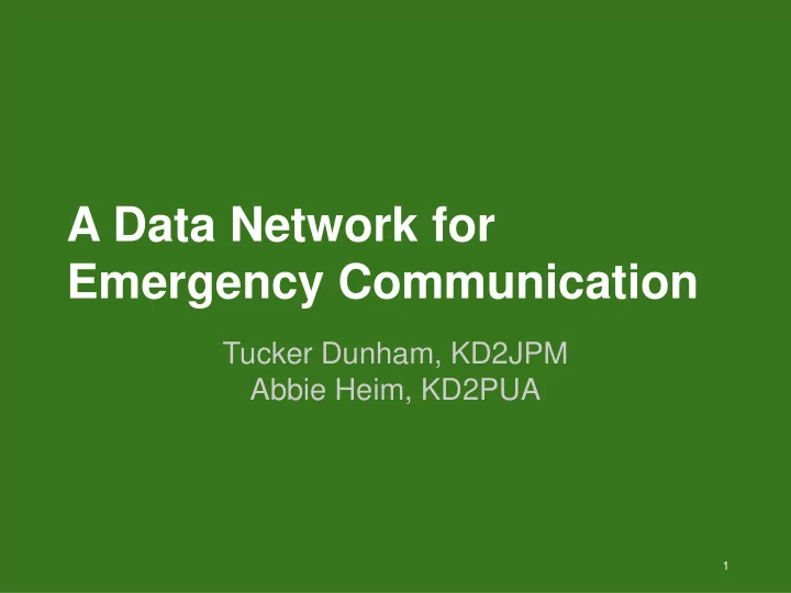 emergency communication