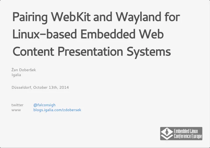 pairing webkit and wayland for linux based embedded web