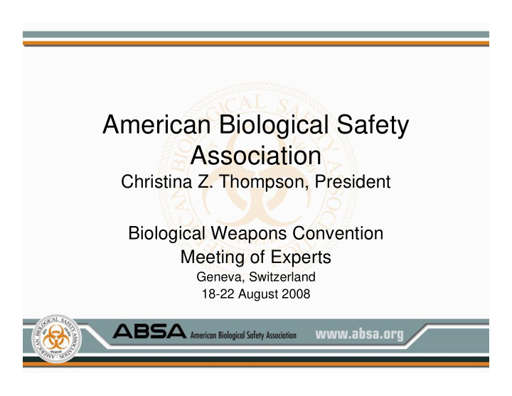 american biological safety association