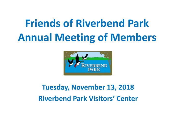 friends of riverbend park