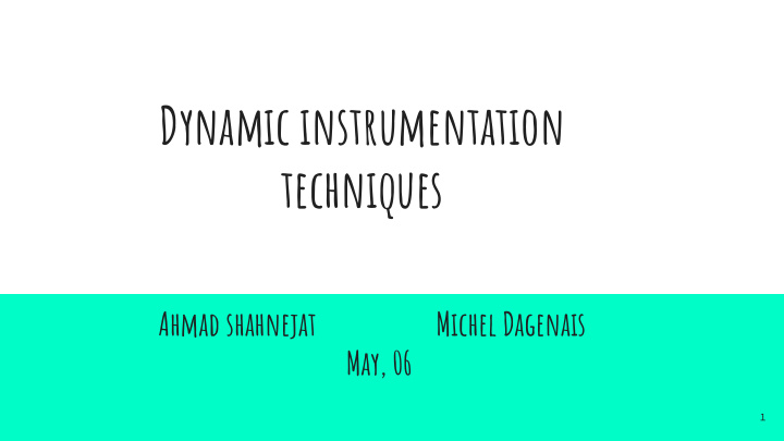 dynamic instrumentation techniques