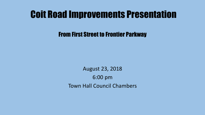 coit road improvements presentation