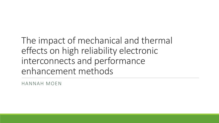 interconnects and performance