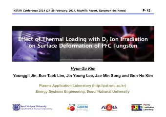 Effect of Thermal Loading with D 2 Ion Irradiation  on Surface Deformation of PFC Tungsten  Hyun-Su