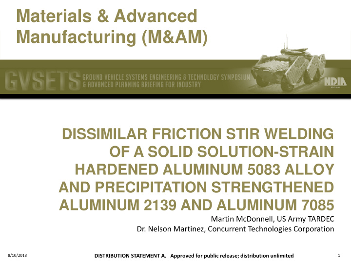 materials advanced manufacturing m am
