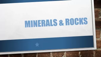 UNIT TOPICS  TOPIC 1: MINERALS  TOPIC 2: IGNEOUS ROCKS  TOPIC 3: SEDIMENTARY ROCKS