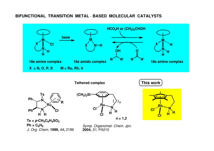 bifunctional transition metal based molecular catalysts