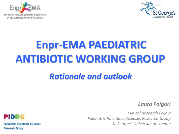 enpr ema paediatric antibiotic working group