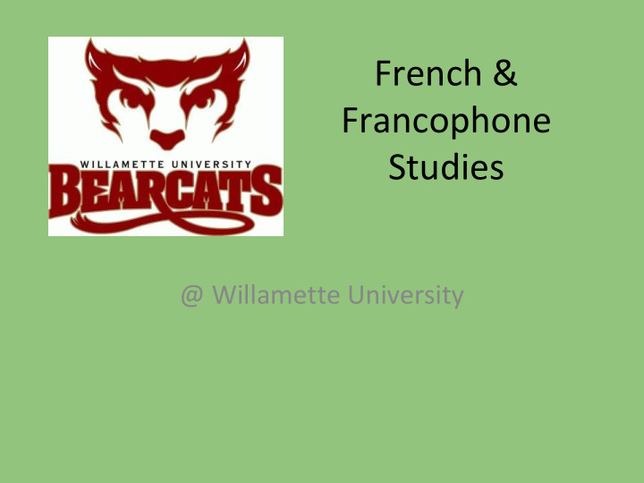 french francophone studies