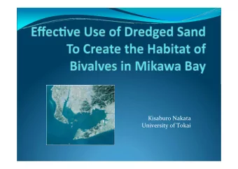 Kisaburo Nakata University of Tokai Nakayama  Channnel  The depth of water way dredging is