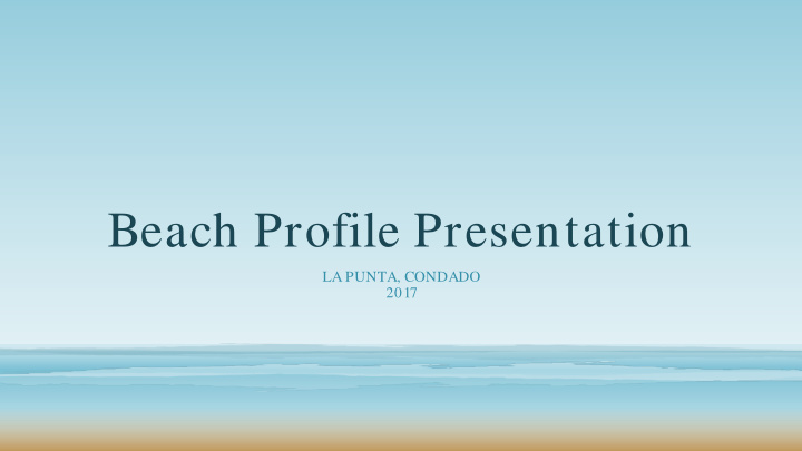 beach profile presentation