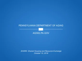 SHARE: Shared Housing and Resource Exchange  October 10, 2018  Ryan Lohman and Larisa Yusko  SHARE