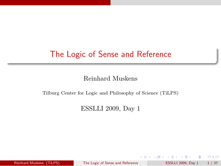 the logic of sense and reference
