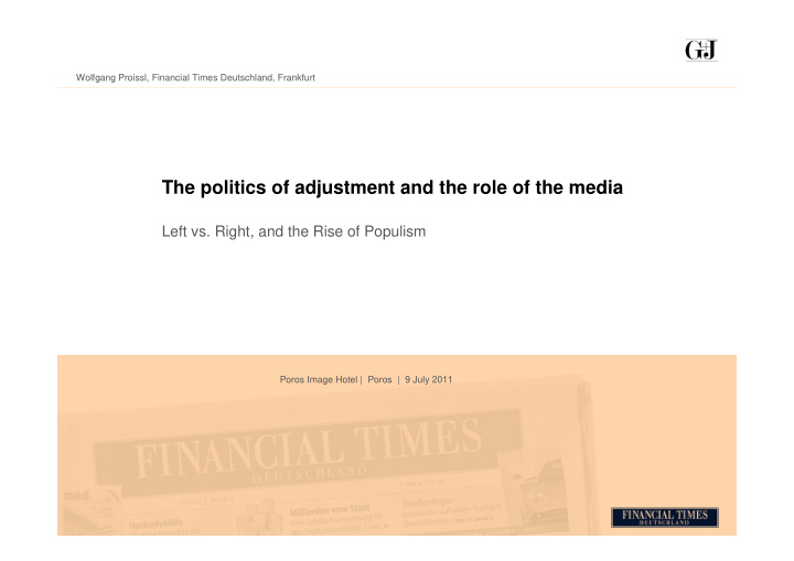 the politics of adjustment and the role of the media