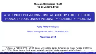 A STRONGLY POLYNOMIAL-TIME ALGORITHM FOR THE STRICT  HOMOGENEOUS LINEAR-INEQUALITY FEASIBILITY