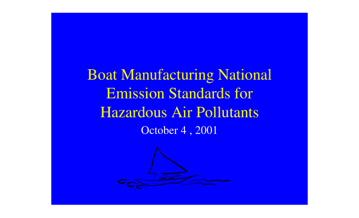 boat manufacturing national emission standards for