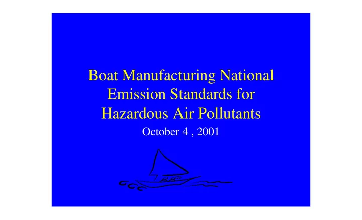 boat manufacturing national emission standards for