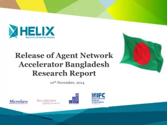 Accelerator Bangladesh  Research Report 10 th November, 2014  1  Health and Profitability of Agent