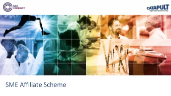 SME Affiliate Scheme  Affordable access to NCC capabilities, training and networks  NCC Software /