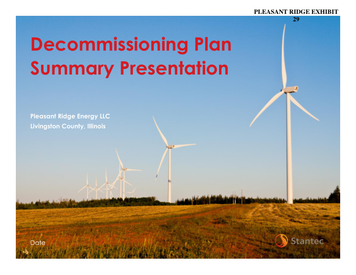 decommissioning plan summary presentation
