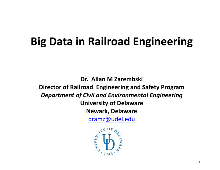 big data in railroad engineering