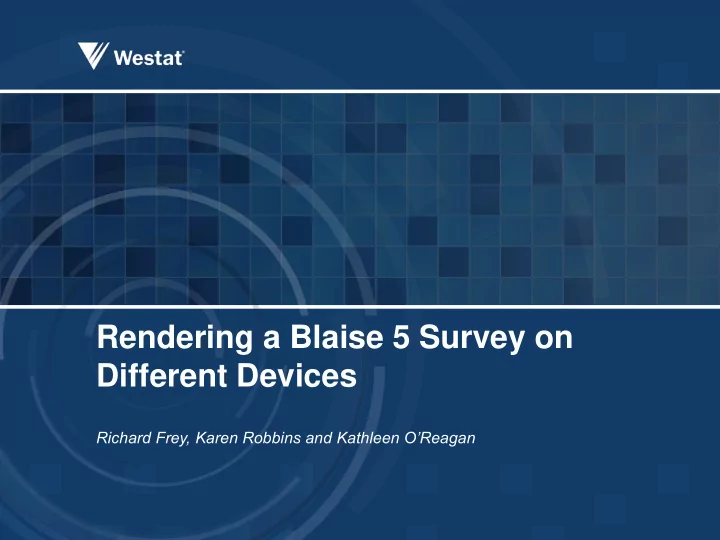 rendering a blaise 5 survey on