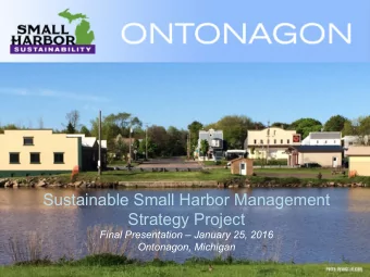 Sustainable Small Harbor Management  Strategy Project  Final Presentation  January 25, 2016