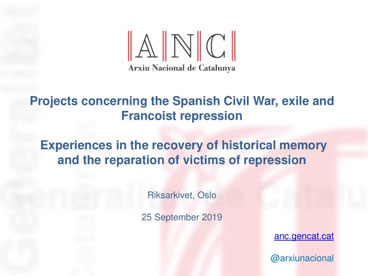 projects concerning the spanish civil war exile and
