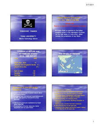 The Straits of Malacca  The Straits of Malacca  2010.  IMB REPORT  2010.  IMB REPORT Total 445  445